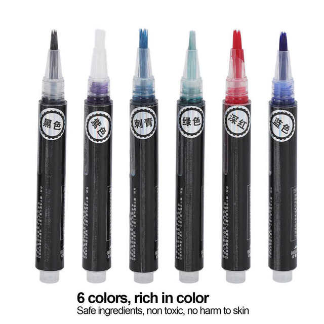 6Pcs Temporary Tattoo Pens Safe Ingredients Lasting 6 Color